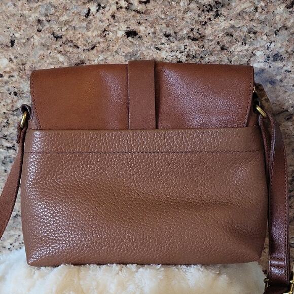 Fossil Tan Leather Crossbody Bag Shoulder Purse - Picture 6 of 16